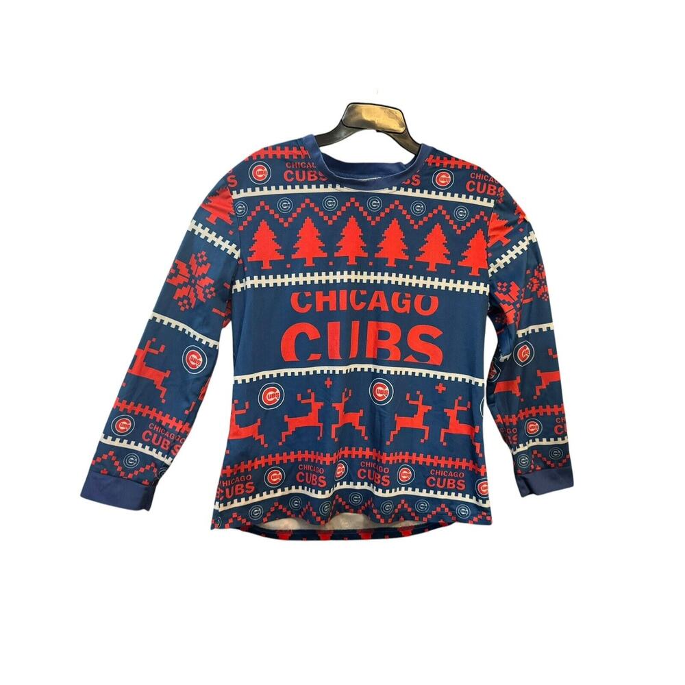 MLB Genuine Merchandise Chicago Cubs Christmas Long Sleeve Pajama Shirt Large